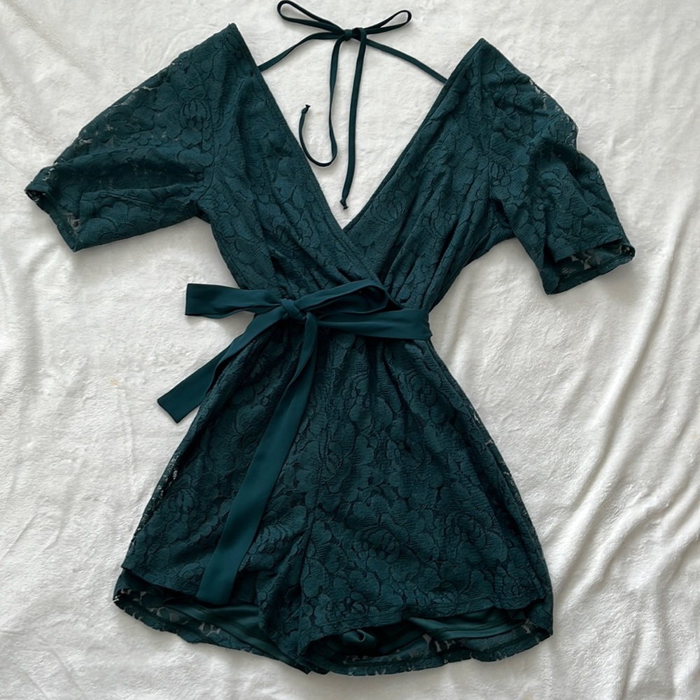 Green Floral Romper